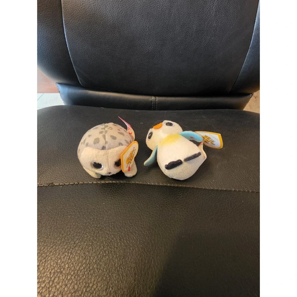 2- 2021 Mcdonalds Ty Teenie Beanie Boos Pongo The Penguin & Iceberg The Leopard